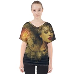 Surreal Steampunk Queen From Fonebook V-neck Dolman Drape Top by 2853937