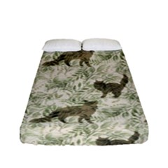 Botanical Cats Pattern Fitted Sheet (Full/ Double Size)