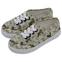 Botanical Cats Pattern Kids  Classic Low Top Sneakers