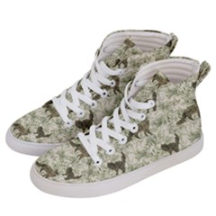 Botanical Cats Pattern Men s Hi-Top Skate Sneakers