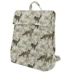 Botanical Cats Pattern Flap Top Backpack