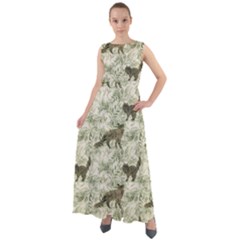 Botanical Cats Pattern Chiffon Mesh Boho Maxi Dress by Abe731