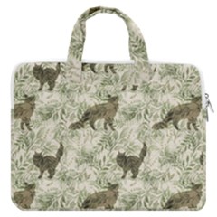 Botanical Cats Pattern MacBook Pro Double Pocket Laptop Bag