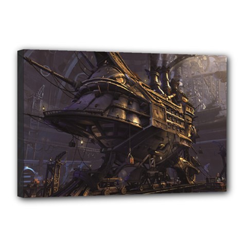 Steampunk Ship Canvas 18  X 12  (stretched) by 2853937