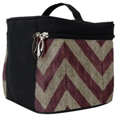 Vintage Grunge Geometric Chevron Pattern Make Up Travel Bag (Big)