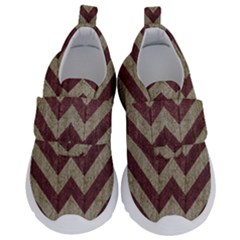 Vintage Grunge Geometric Chevron Pattern Kids  Velcro No Lace Shoes