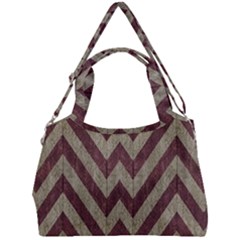 Vintage Grunge Geometric Chevron Pattern Double Compartment Shoulder Bag