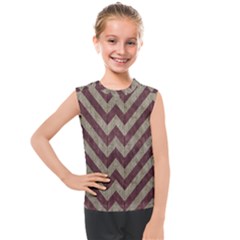 Vintage Grunge Geometric Chevron Pattern Kids  Mesh Tank Top