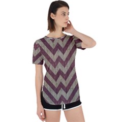 Vintage Grunge Geometric Chevron Pattern Perpetual Short Sleeve T-Shirt