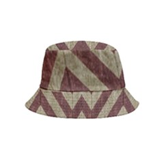 Vintage Grunge Geometric Chevron Pattern Inside Out Bucket Hat (Kids)