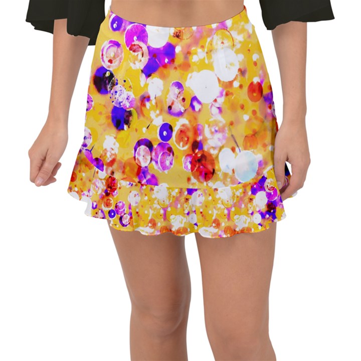 Summer Sequins Fishtail Mini Chiffon Skirt