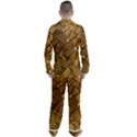 Golden Mosaic Texture Print Men s Long Sleeve Satin Pajamas Set View2