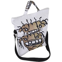 Sketchy Monster Head Drawing Fold Over Handle Tote Bag by dflcprintsclothing