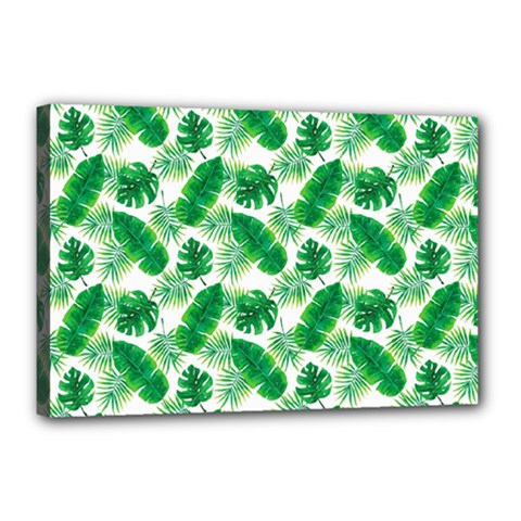 Tropical Leaf Pattern Canvas 18  X 12  (stretched)