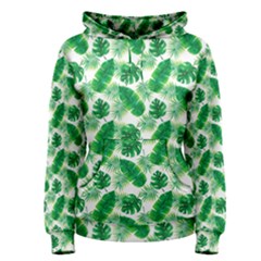 Tropical Leaf Pattern Women s Pullover Hoodie