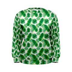 Tropical Leaf Pattern Women s Sweatshirt