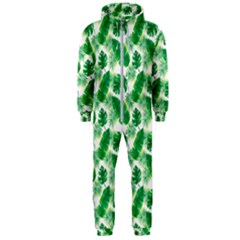Tropical Leaf Pattern Hooded Jumpsuit (men) 