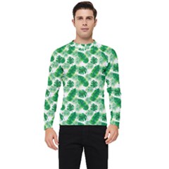 Tropical Leaf Pattern Men s Long Sleeve Rash Guard by Dutashop