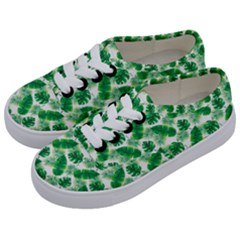 Tropical Leaf Pattern Kids  Classic Low Top Sneakers by Dutashop