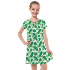 Tropical Leaf Pattern Kids  Cross Web Dress