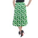 Tropical Leaf Pattern Midi Mermaid Skirt View2