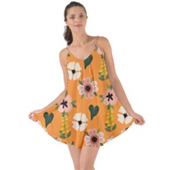 Flower Orange Pattern Floral Love The Sun Cover Up