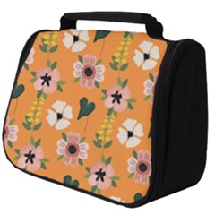 Flower Orange Pattern Floral Full Print Travel Pouch (big)