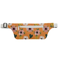 Flower Orange Pattern Floral Active Waist Bag by Dutashop