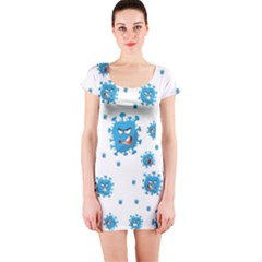 Illustrations Virus Corona Covid Infection Short Sleeve Bodycon Dress by Dutashop