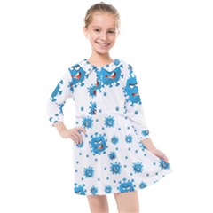 Illustrations Virus Corona Covid Infection Kids  Quarter Sleeve Shirt Dress by Dutashop