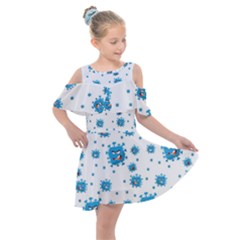 Illustrations Virus Corona Covid Infection Kids  Shoulder Cutout Chiffon Dress by Dutashop