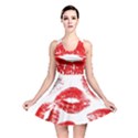 Red Lipsticks Lips Make Up Makeup Reversible Skater Dress View1