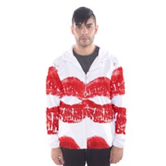 Red Lipsticks Lips Make Up Makeup Men s Hooded Windbreaker