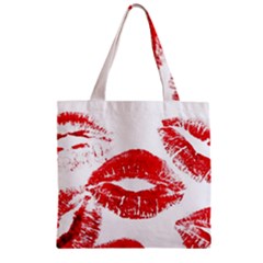 Red Lipsticks Lips Make Up Makeup Zipper Grocery Tote Bag