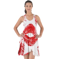 Red Lipsticks Lips Make Up Makeup Show Some Back Chiffon Dress by Dutashop