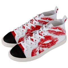 Red Lipsticks Lips Make Up Makeup Men s Mid-top Canvas Sneakers