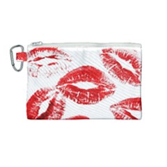 Red Lipsticks Lips Make Up Makeup Canvas Cosmetic Bag (medium)