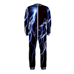 Blue Thunder At Night, Colorful Lightning Graphic Onepiece Jumpsuit (kids) by picsaspassion