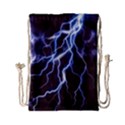 Blue Thunder at night, Colorful Lightning graphic Drawstring Bag (Small) View2