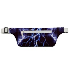 Blue Thunder At Night, Colorful Lightning Graphic Active Waist Bag by picsaspassion