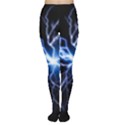 Blue electric Thunder Storm, Colorful Lightning graphic Tights View1