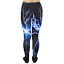 Blue electric Thunder Storm, Colorful Lightning graphic Tights View2