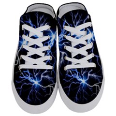 Blue Electric Thunder Storm, Colorful Lightning Graphic Half Slippers by picsaspassion