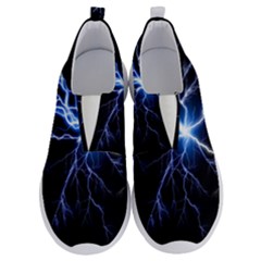 Blue Electric Thunder Storm, Colorful Lightning Graphic No Lace Lightweight Shoes by picsaspassion