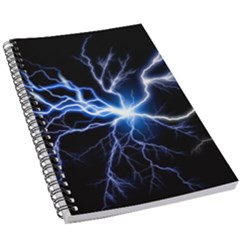 Blue Electric Thunder Storm, Colorful Lightning Graphic 5 5  X 8 5  Notebook by picsaspassion