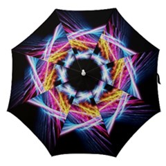 Colorful Neon Light Rays, Rainbow Colors Graphic Art Straight Umbrellas by picsaspassion