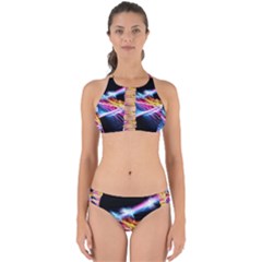 Colorful Neon Light Rays, Rainbow Colors Graphic Art Perfectly Cut Out Bikini Set by picsaspassion