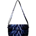 Blue Lightning at night, modern graphic art  Removable Strap Clutch Bag View1