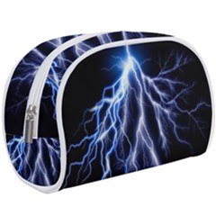 Blue Lightning At Night, Modern Graphic Art  Make Up Case (large) by picsaspassion