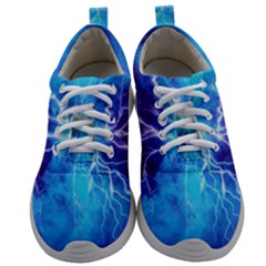 Blue Lightning Thunder At Night, Graphic Art 3 Mens Athletic Shoes by picsaspassion